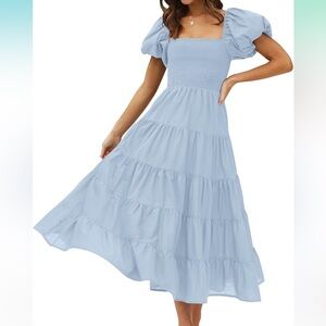 Elegant Blue Women's Dress Soft Maxi